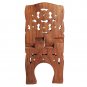 Wooden Hand Carved Holy Book Stand Brown 15x7 inch for Gita Bible Quran Book