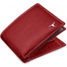Genuine Leather Slim Men's Bifold Center Flap RFID Blocking Charlie Red Wallet Genuine Leather Slim Men's Bifold Center Flap RFID Blocking Charlie Red Wallet