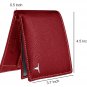 Genuine Leather Slim Men's Bifold Center Flap RFID Blocking Charlie Red Wallet