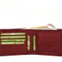 Genuine Leather RFID Protected Red Color Wallet Bifold Center Flap Purse for Men
