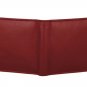 Genuine Leather RFID Protected Red Color Wallet Bifold Center Flap Purse for Men