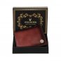 Genuine Leather RFID Blocking Slim Men's Bifold Center Flap Crackle Brown Wallet