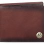 Genuine Leather RFID Blocking Slim Men's Bifold Center Flap Crackle Brown Wallet