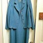 dress w/ short sleeves + matching jacket - med blue - sz 14