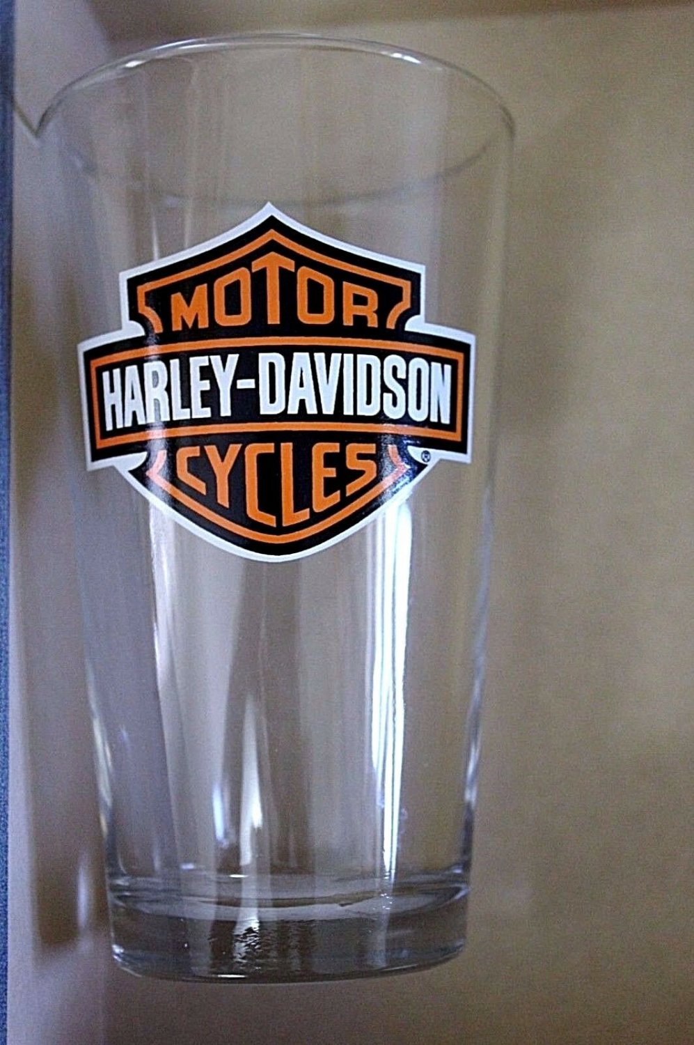 -- Harley-Davidson tall glass - new with labels on bottom