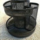 desktop organizer - black metal, round, revolves - handsome!
