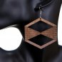 Light Pink Brown Geometric Wooden Earrings