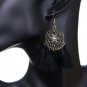 Black Tassel Fringe Drop Earrings