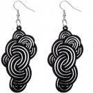Black Swirly Cloud Wooden Earrings
