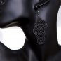 Black Swirly Cloud Wooden Earrings