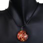 Green Brown Camo Murano Glass Cord Necklace