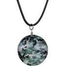 Blue Camo Murano Glass Cord Necklace