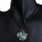 Blue Camo Murano Glass Cord Necklace