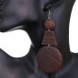 Dark Brown Triple Geometric Wooden Earrings