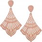 Brown Tulip Shape Cutout Wooden Earrings