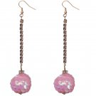 Pink Iridescent Confetti Ball Chain Earrings