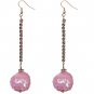 Pink Iridescent Confetti Ball Chain Earrings