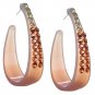 Orange Two Tone Rhinestone Hoop Earrings