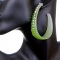Green Two Tone Rhinestone Hoop Earrings
