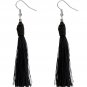 Black Long Wrap Tassel Earrings