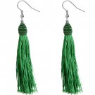 Green Long Wrap Tassel Earrings