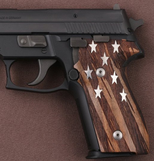 Sig Sauer P226 Legion grips made of walnut wood with custom logo made ...