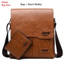 Men Tote Bags Set JEEP BULUO Famous Brand New Fashion Man Leather Messenger Bag