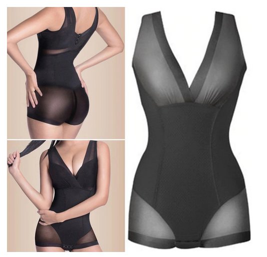 XL - BLACK: Lady Slimming Burn Fat Briefs Shapewear Tummy Slim Bodysuit