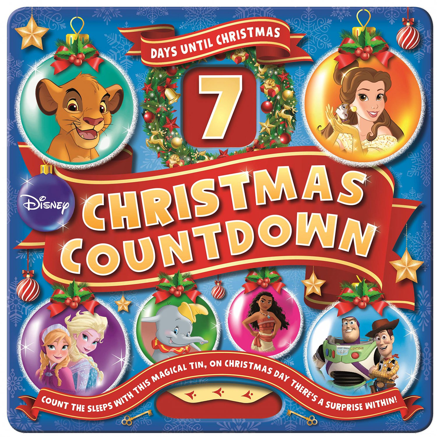 Disney Christmas Countdown Tin with Treasury Novelty Book by IglooBooks!
