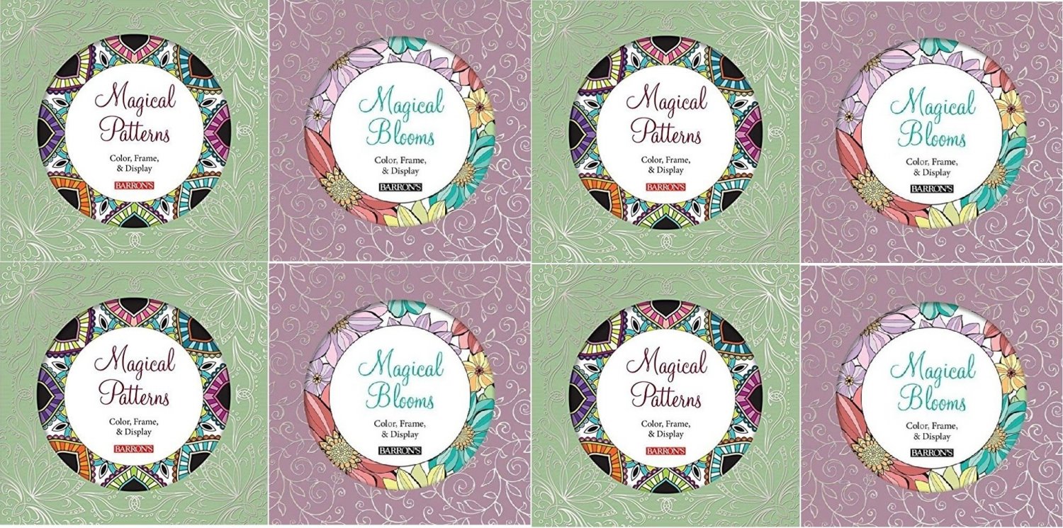 Magical Blooms and Magical Patterns: Color, Frame, & Display by Barron's - Lot of 8!!