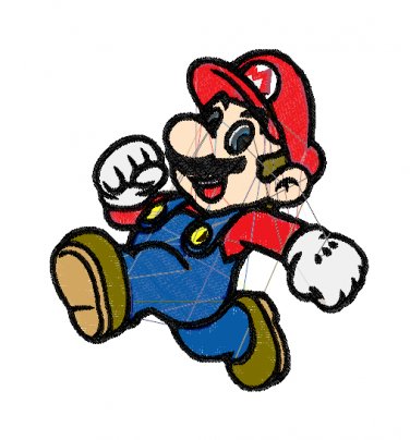 Videogame Embroidery Super Mario Running