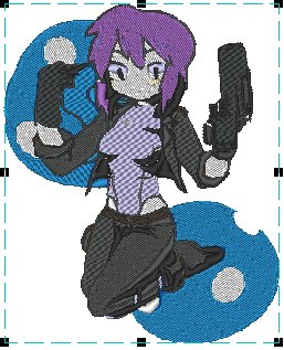 Anime Embroidery Ghost In The Shell Major Chibi