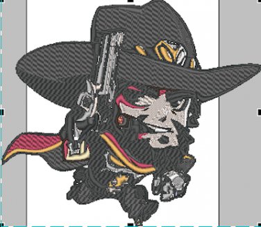 Videogame Embroidery Overwatch McCree Chibi