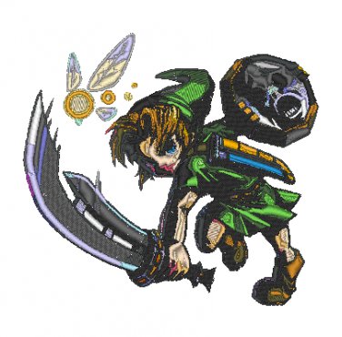 Anime Embroidery Pattern Zelda Link Sword Strike
