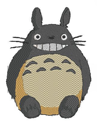 Anime Embroidery Pattern Totoro Sits