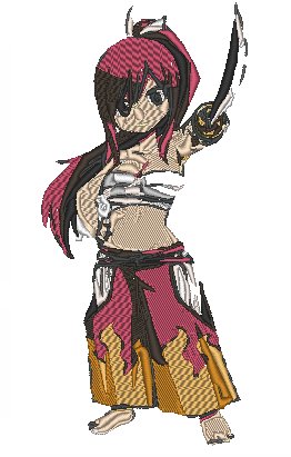 Anime Embroidery Pattern Erza Clear Heart Chibi