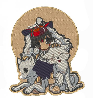 Anime Embroidery Pattern Princess Mononoke San Chibi
