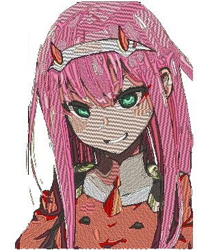 Anime Embroidery Pattern Darling in Franxx Zero Two