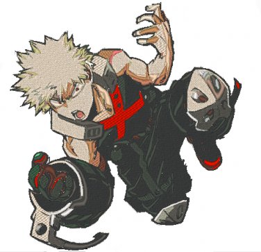 Anime Embroidery Pattern My Hero Academia Katsuki Jump