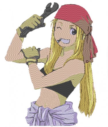 Anime Embroidery Pattern Full Metal Alchemist Winry Rockbell Flex