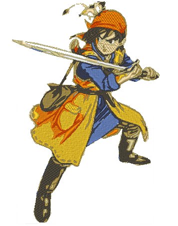 Embroidery Pattern Dragon Quest VIII Hero
