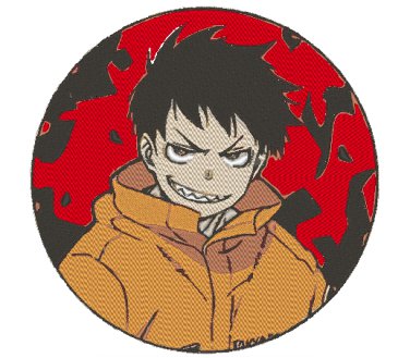 Anime Embroidery Pattern Shinra Fire Force