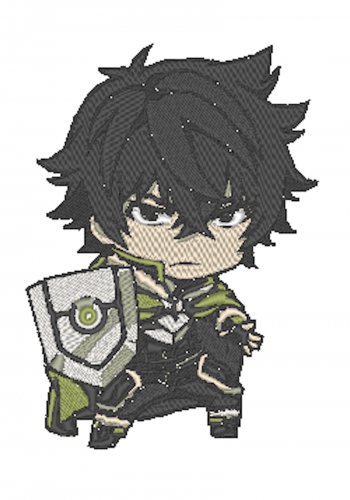Anime Embroidery Pattern Shield Hero Naofumi Chibi