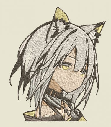 Anime Embroidery Pattern Neko Koneko
