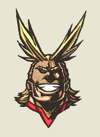 Anime Embroidery Pattern All Might