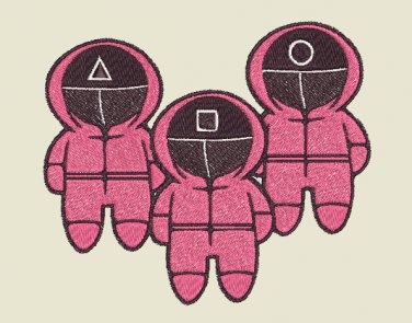 Embroidery Pattern Squidgame Soldier Chibi