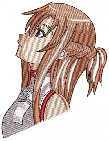 Anime Machine Embroidery Pattern Asuna Profile