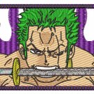 Roronoa Zoro Purple Sword Bite Anime Embroidery Pattern