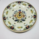 Vintage Delft Earhenware Hand Painted Colorful Floral Plate SIGNED