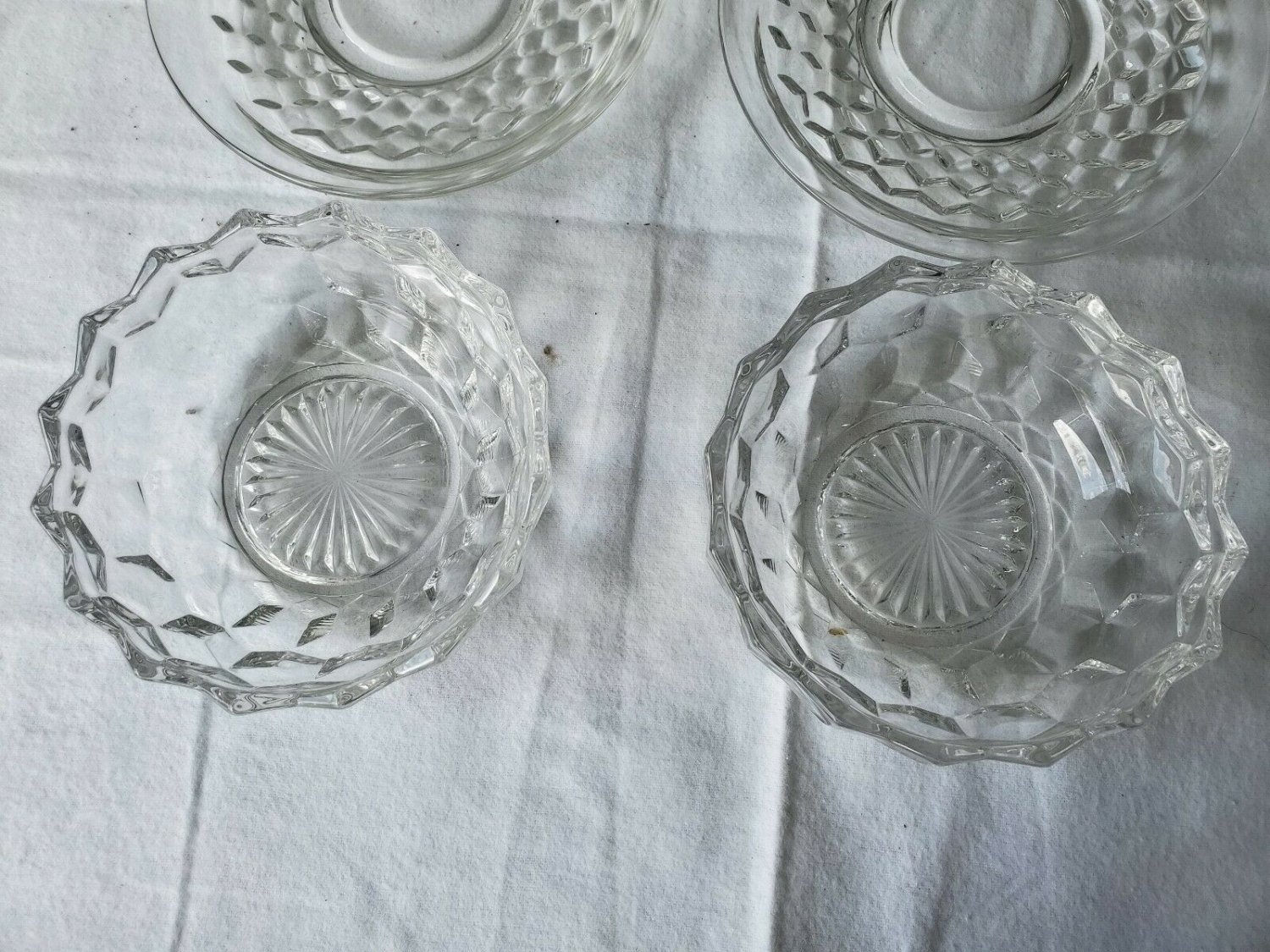 Vintage Fostoria American Clear Fruit Bowls And Saucers